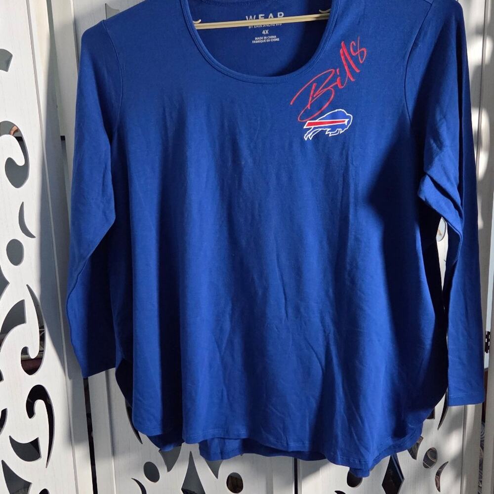 WEAR Erin Andrews Buffalo Bills Women 4X Long Sleeve NFL Shirt Plus Size NWOT